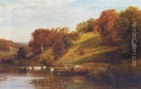 A View Of Arundel Park, Sussex Oil Painting - George Cole