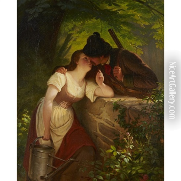 The Young Hunters Oil Painting - Wilhelm Simmler