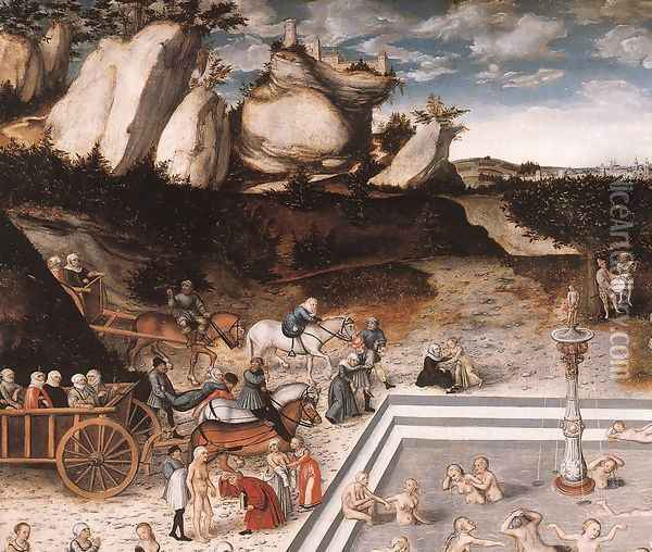 The Fountain of Youth (detail 1) 1546 Oil Painting - Lucas The Elder Cranach