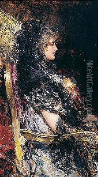 Retrato De Mujer Oil Painting - Juan Pablo Salinas