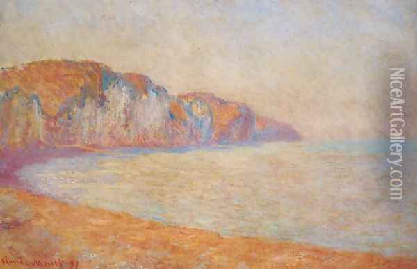 Cliff At Pourville In The Morning Oil Painting - Claude Oscar Monet