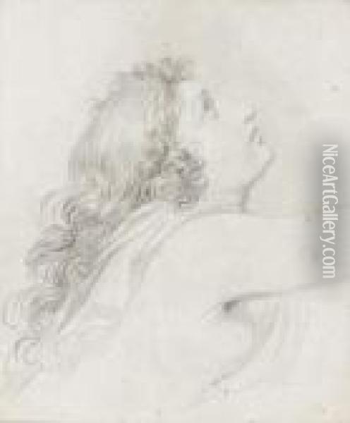 Etude De Femme De Profil Oil Painting - Anne-Louis Girodet de Roucy-Triosson