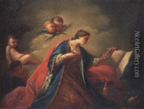 Saint Elizabeth Oil Painting - Etienne (le Romain) Parrocel