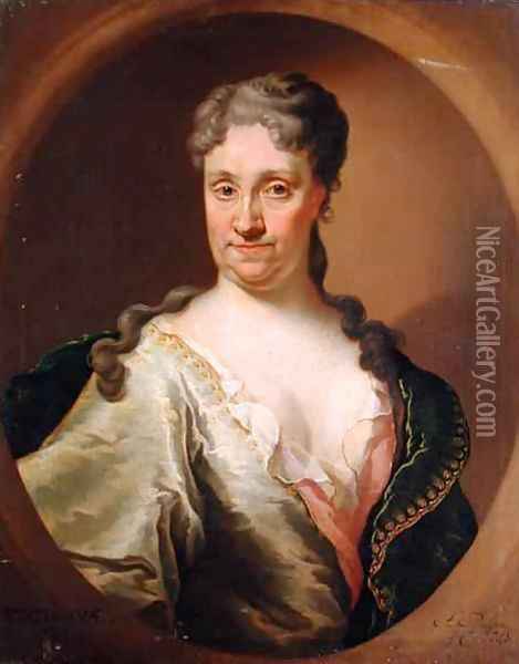 Portrait of Barbara Lutken 1664-1740, 1718 Oil Painting - Anton Paulsen