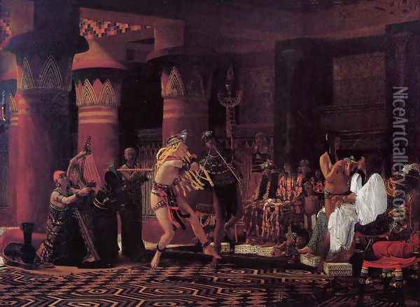 Pastimes in Ancient Egypt, 3,000 Years Ago Oil Painting - Sir Lawrence Alma-Tadema