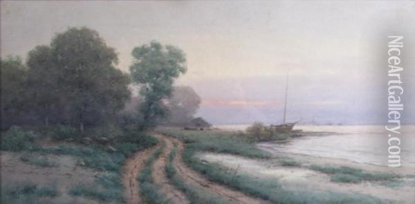 Evening By The Sea Oil Painting - Edwin, Lamasure Jr.