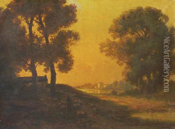 Atardecer Oil Painting - Claude Honore Hugrel