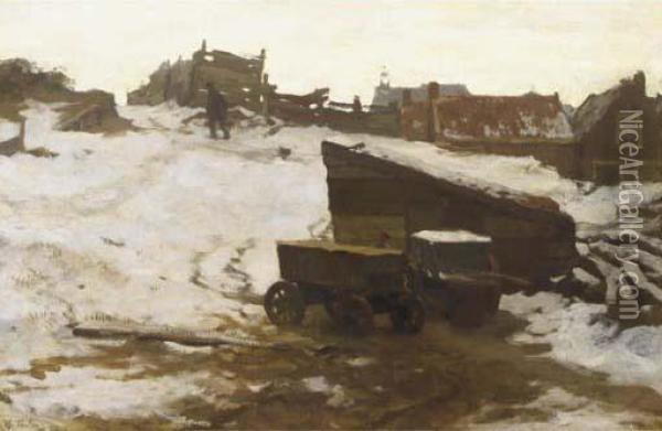 Winter: Scheveningen Beach In The Snow Oil Painting - Willem Bastiaan Tholen