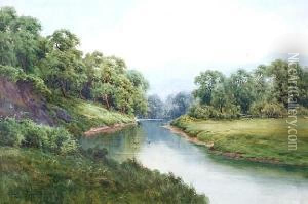Peaceful Waters, Cocker Near Cockermouth Oil Painting - Edward H. Thompson