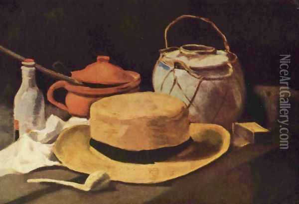 still life with yellow hat Oil Painting - Vincent Van Gogh