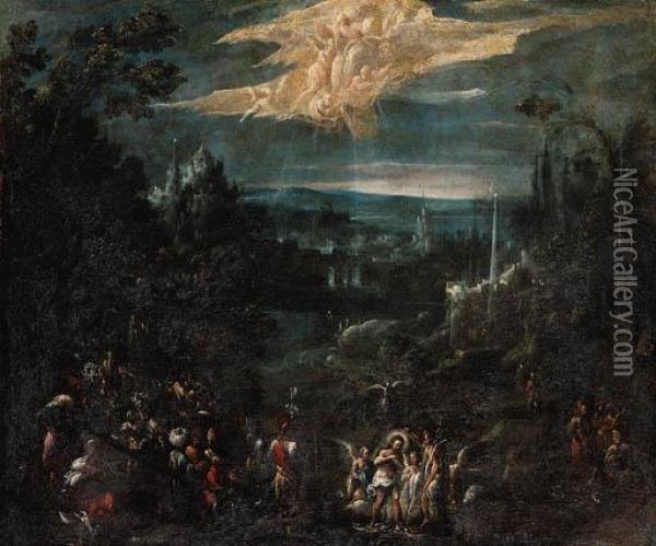 The Baptism Of Christ Oil Painting - Giovanni Andrea Donducci (see MASTELLETTA)