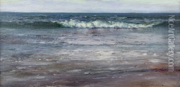 Panoramic Coastal Seascape Oil Painting - George Gardner Symons