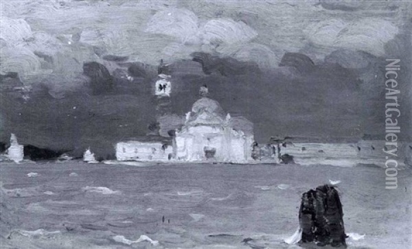 San Giorgio (temps Gris) Venice Oil Painting - Clarence Alphonse Gagnon
