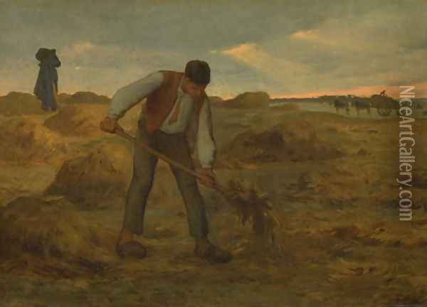 Peasand Spreading Manure Oil Painting - Jean-Francois Millet