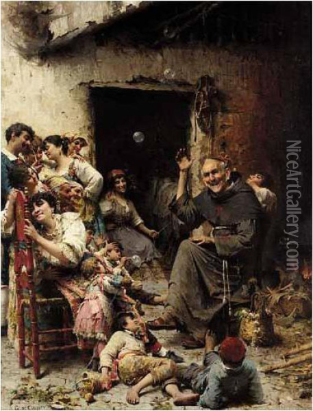 The Story Teller Oil Painting - Giacomo Di Chinico