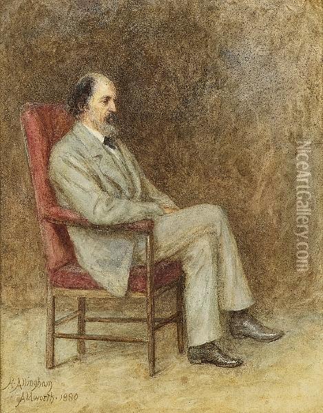 Portrait Of Alfred, Lord Tennyson Oil Painting - Helen Mary Elizabeth Allingham