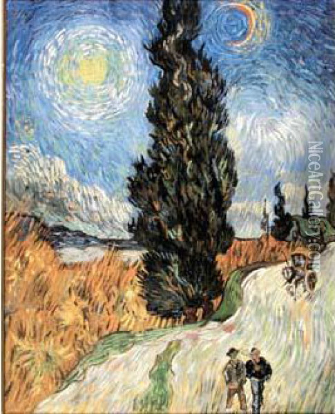 Scene Animee Oil Painting - Vincent Van Gogh