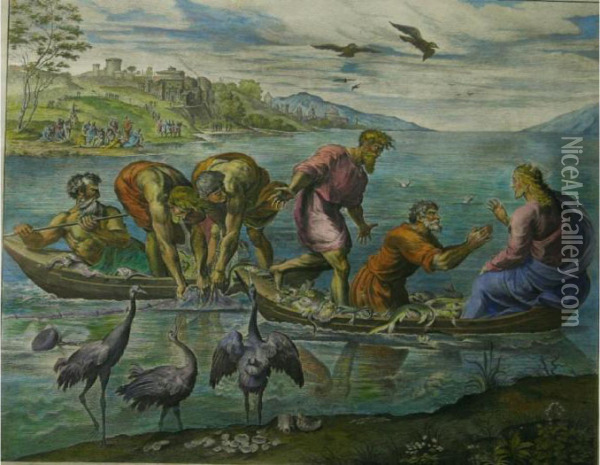 The Miraculous Draught Of Fishes Oil Painting - Nicolas Dorigny