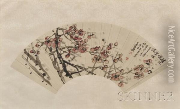 Prunus Branches Oil Painting - Wu Changshuo