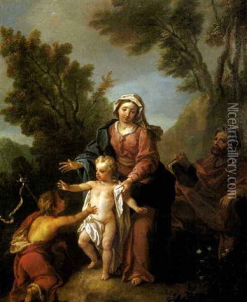 La Sainte Famille Avec Saint Jean-baptiste Oil Painting - Joseph Christophe