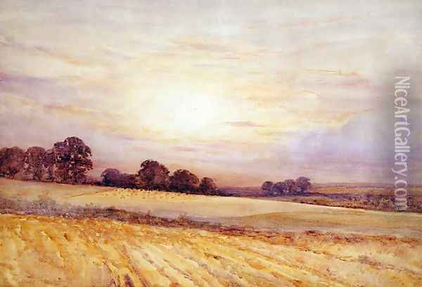 Landscape at Sunset, c.1891 Oil Painting - Thomas Collier