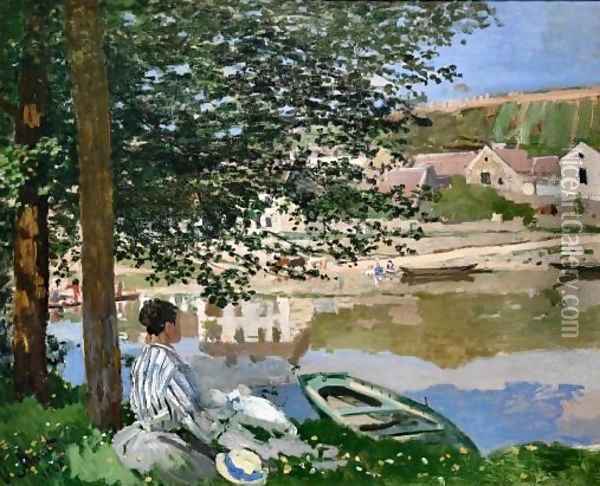 On the Bank of Seine Bennecourt Oil Painting - Claude Oscar Monet