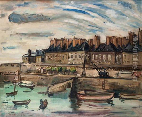 Saint-malo, Vue Du Port Oil Painting - Emile-Othon Friesz