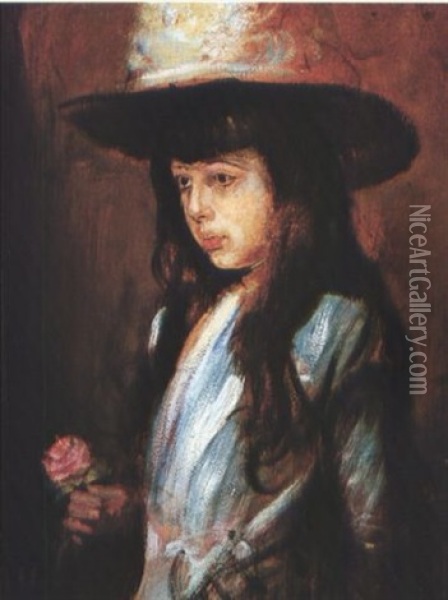 Portrait Of Estelle Guturling Oil Painting - Franz Seraph von Lenbach