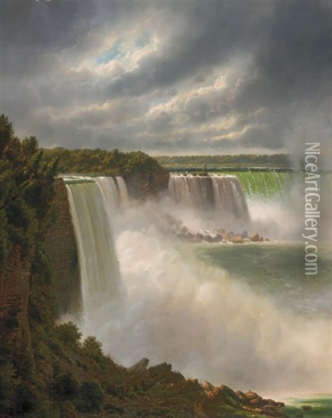 A View Of Niagara Falls Oil Painting - Ferdinand Richardt
