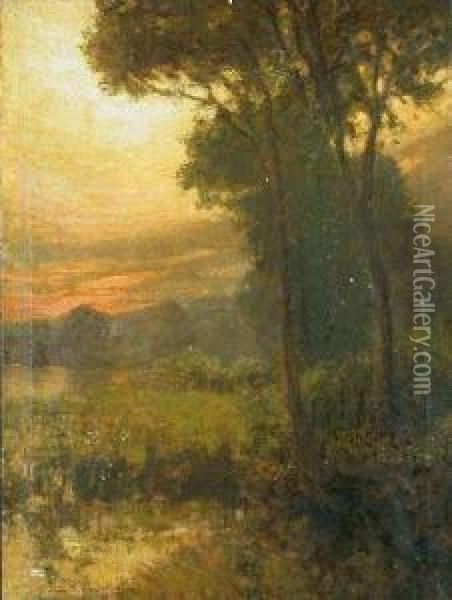 On The Edge Of The Swamp Oil Painting - Sheldon Parsons