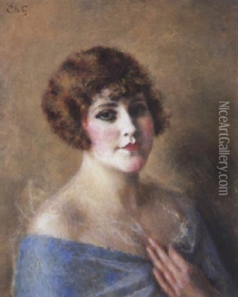 Portrait De Femme Oil Painting - Charles Francois Prosper Guerin