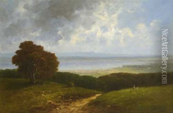 Blick Auf Den Starnbergersee Oil Painting - Heinrich Neppel