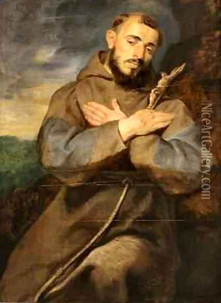 St Francis in Meditation Oil Painting - Peter Paul Rubens