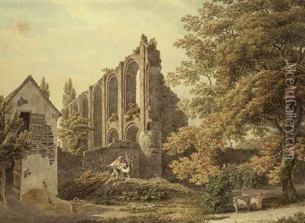 St. Botolphs Priory, Colchester Oil Painting - Michael Angelo Rooker