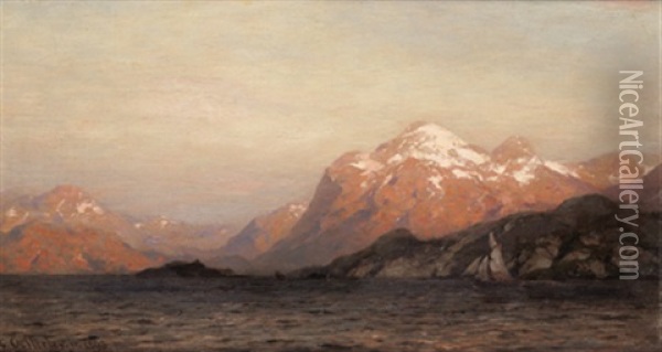 Fjordlandschaft Oil Painting - Carl August Heinrich Ferdinand Oesterley