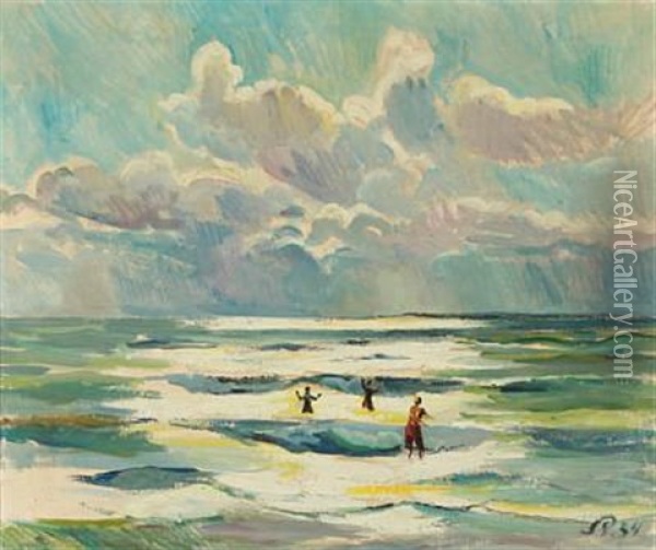 Marine, Knold Oil Painting - Sophus Paulsen