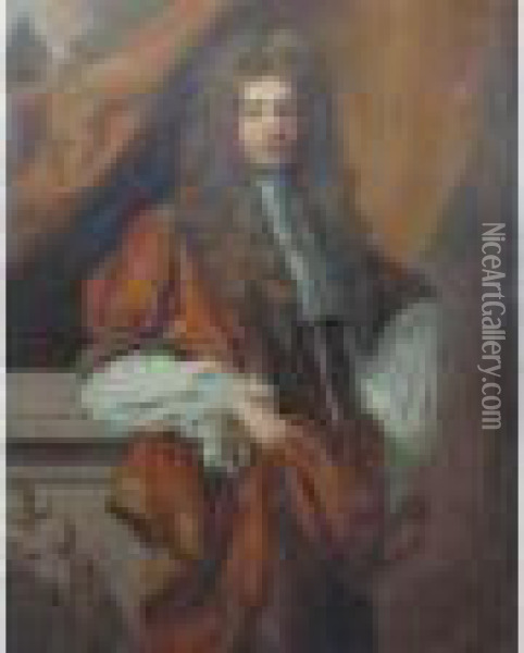 Three Quarter Length Portrait Of A Gentleman Oil Painting - Sir Peter Lely
