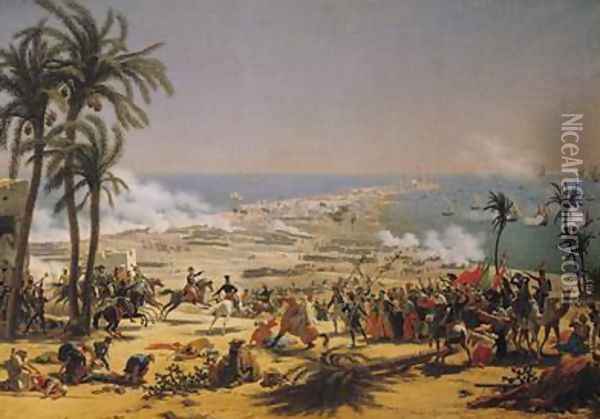 The Battle of Aboukir Oil Painting - Louis Lejeune