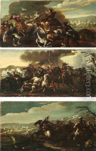 Cavalry Battles Oil Painting - Pieter Wouwermans or Wouwerman