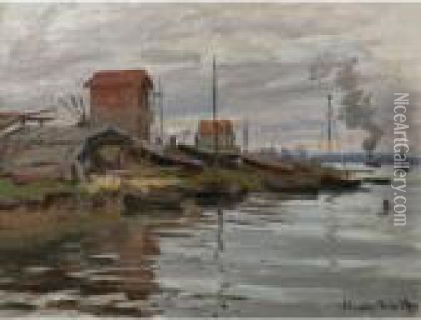 La Seine Au Petit-gennevilliers Oil Painting - Claude Oscar Monet