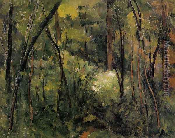 In The Woods Oil Painting - Paul Cezanne