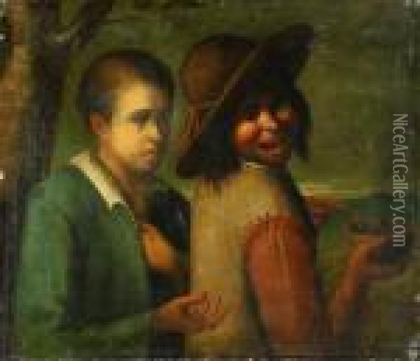 Allegori Med Tiggare Oil Painting - Giacomo Ceruti (Il Pitocchetto)