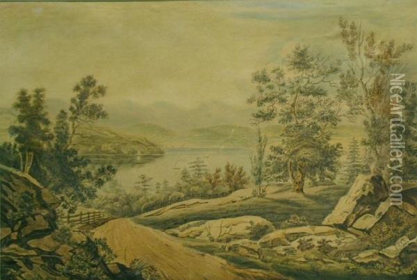View Near Hudson, New York Oil Painting - William Guy Wall