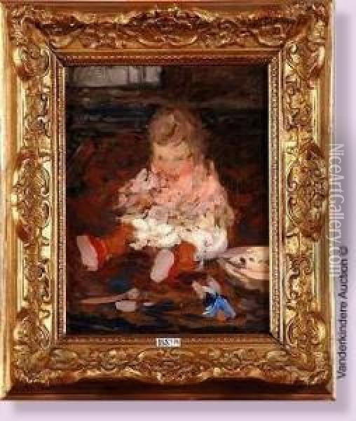 Enfant Et Sa Poupee Oil Painting - Fernand Allard L'Olivier