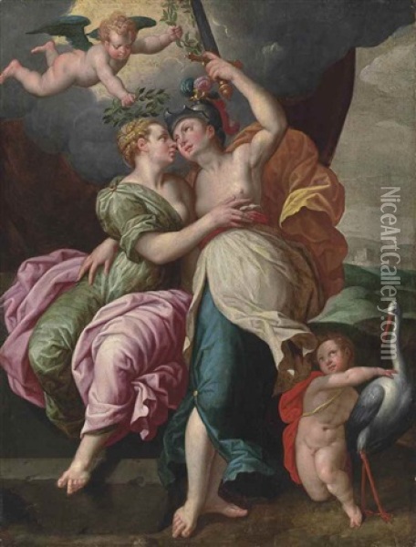Allegory Of Peace And Vigilance Oil Painting - Jacob De Backer