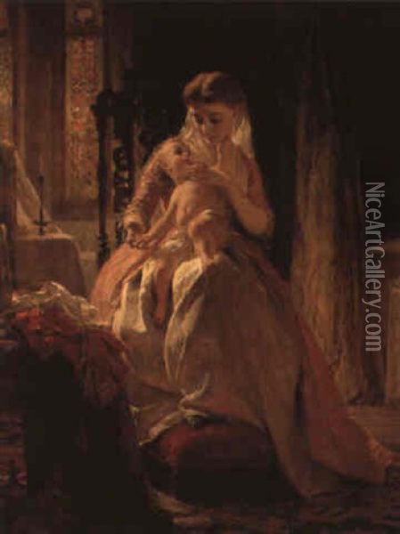 Motherhood Oil Painting - George Elgar Hicks