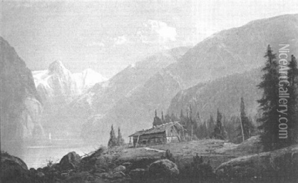 Alpine Landscape Oil Painting - Hermann Herzog