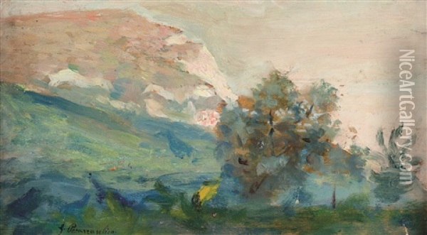 Paesaggio Caprese Oil Painting - Giuseppe Pennasilico