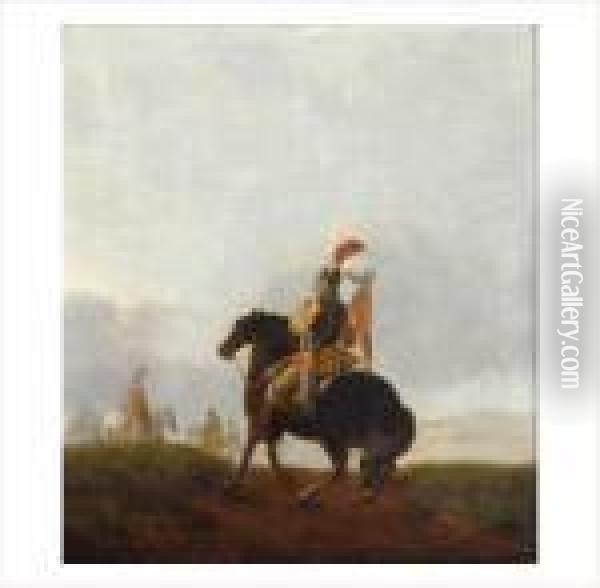 Les Cuirassiers Et L'escarpolette Oil Painting - Joseph Swebach-Desfontaines