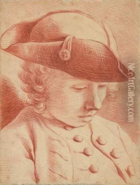 Portrait D'un Jeune Garcon Portant Un Chapeau Oil Painting - Jean Martial Fredou
